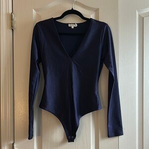 Good American Navy Long Sleeve Bodysuit